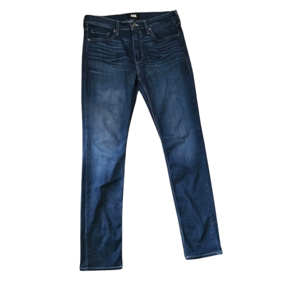 Paige Transcend Federal Slim Straight Jeans Dark Wash size 32 EUC - Picture 1 of 11